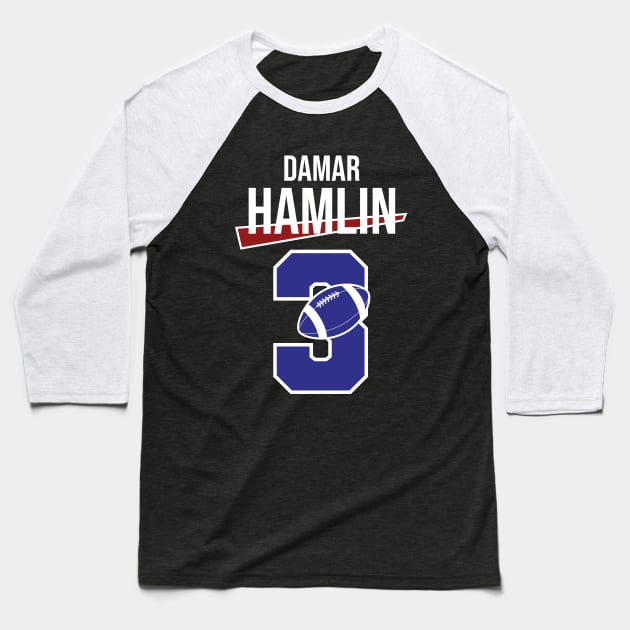 Damar hamlin is 3 Baseball T-Shirt by Aloenalone